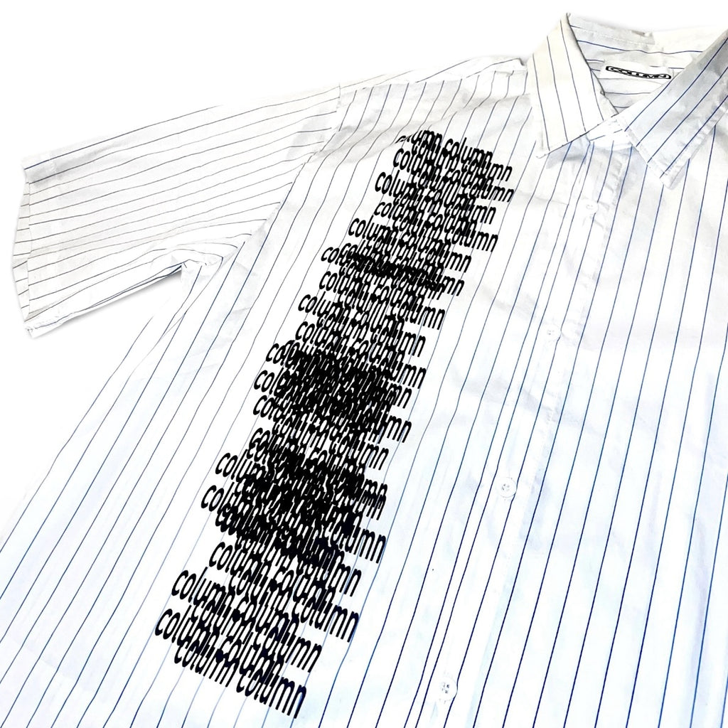Glitch Pinstripe Button T-Shirt