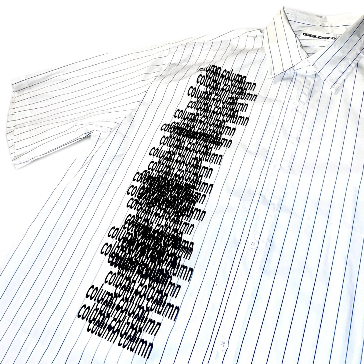 Glitch Pinstripe Button T-Shirt