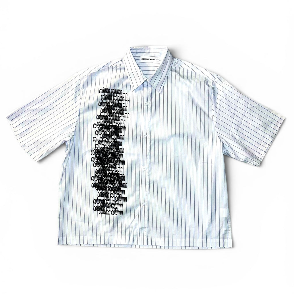 Glitch Pinstripe Button T-Shirt